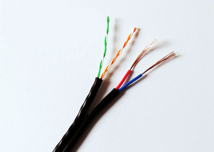 2P UTP CAT5E+2C Siamese Camera Cable PVC Jacket For CCTV IP Camera